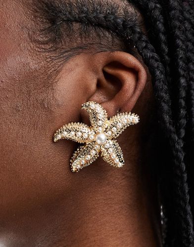 Boucles d'oreilles étoile de mer ornées de perles - Asos Design - Modalova