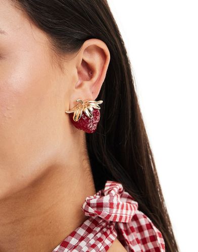 Boucles d'oreilles fraises en résine - et doré - Asos Design - Modalova