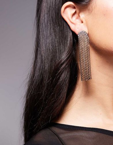 Boucles d'oreilles pendantes avec chaînes et pampilles - Asos Design - Modalova