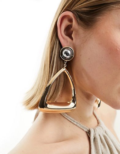 Boucles d'oreilles pendantes style heurtoir édition limitée en métaux mélangés - Asos Design - Modalova