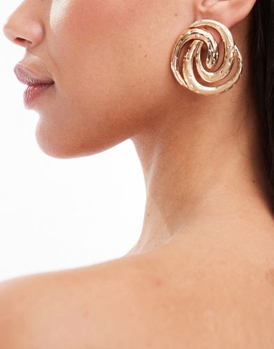 Boucles d'oreilles tourbillon oversize effet brossé avec détails brillants - Asos Design - Modalova