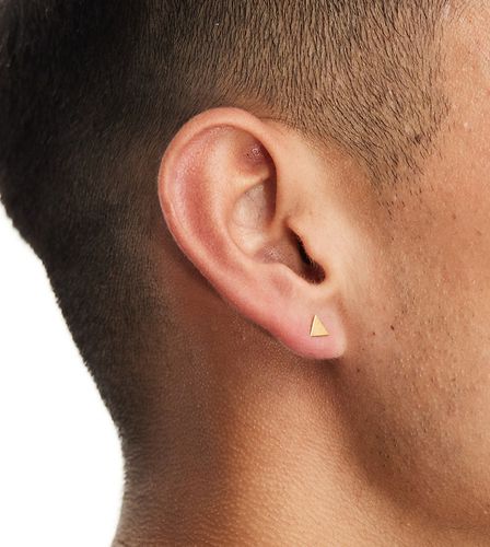 Boucles d'oreilles triangulaires en argent massif plaqué or 14 carats - Asos Design - Modalova
