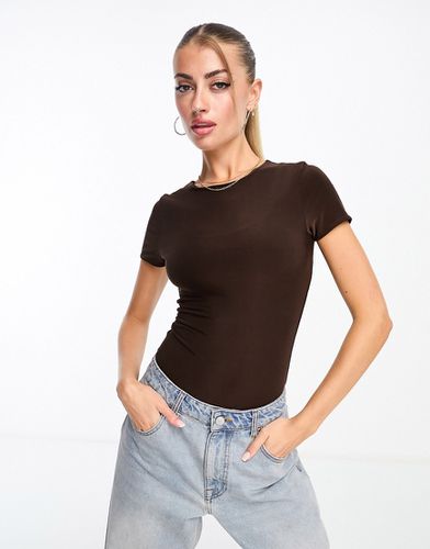 Body t-shirt double épaisseur - Chocolat - Asos Design - Modalova