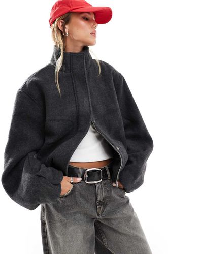 Bomber élégant effet brossé à col cheminée - Anthracite foncé - Asos Design - Modalova