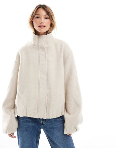 Bomber habillé brossé à col cheminée - Taupe - Asos Design - Modalova