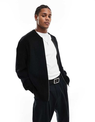 Bomber zippé décontracté en maille à côtes anglaises - Asos Design - Modalova