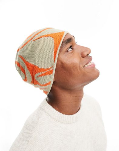 Bonnet à motif tête de mort abstrait - Taupe et orange - Asos Design - Modalova