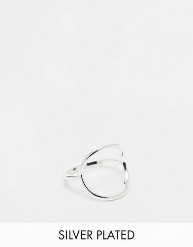 Bague avec cercle ajouré en plaqué argent - Asos Design - Modalova