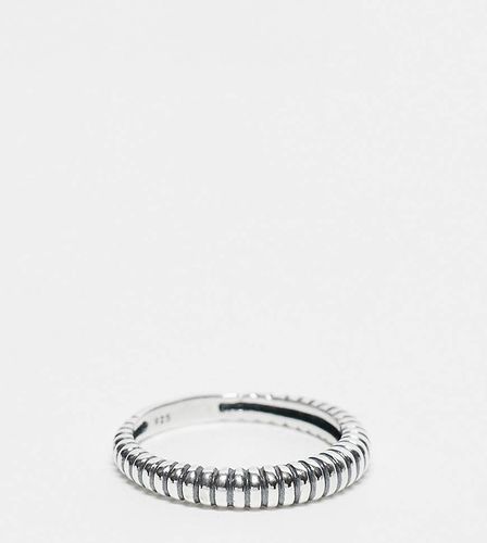 Bague en argent massif texturé - Asos Design - Modalova