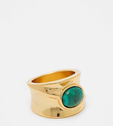 Bague en plaqué or 14 carats avec malachite - Asos Design - Modalova