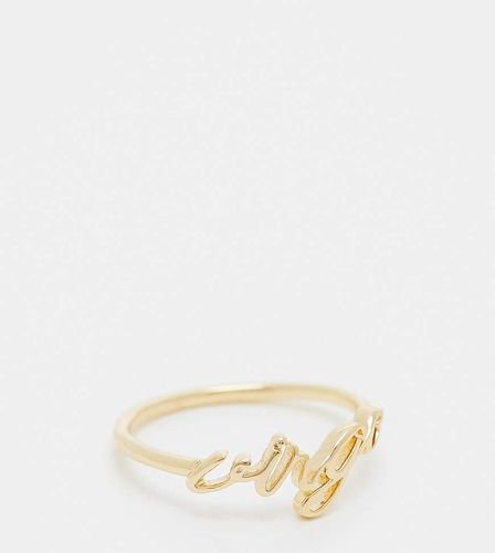 Bague en plaqué or 14 carats avec signe astrologique Vierge et pochette cadeau - Asos Design - Modalova