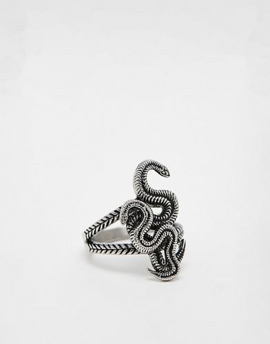 Bague serpent entrelacé en acier inoxydable waterproof - Argent poli - Asos Design - Modalova