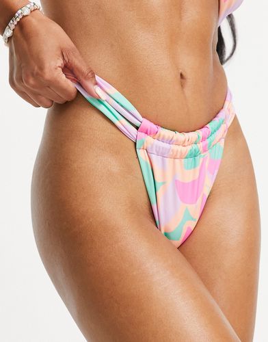 Bas de bikini style tanga à doubles lanières avec imprimé kaléidoscope - Asos Design - Modalova