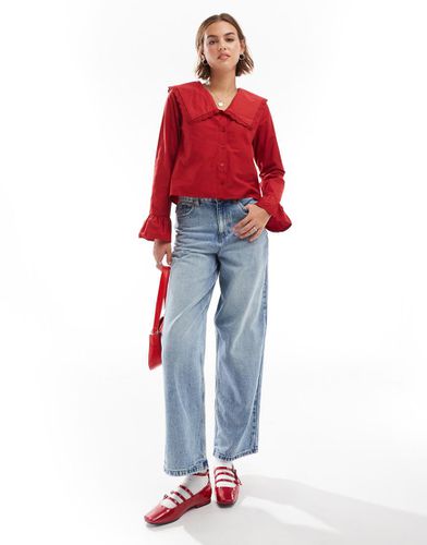 Blouse à col oversize en popeline - Asos Design - Modalova