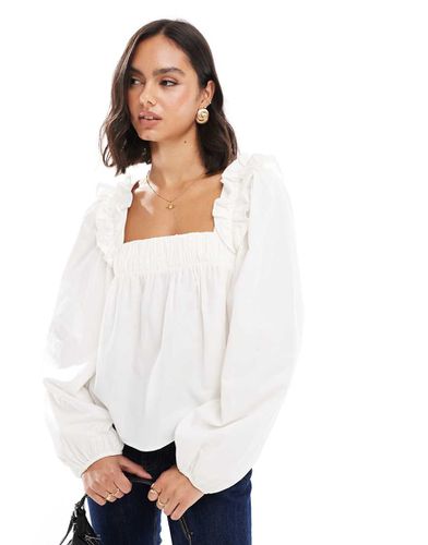 Blouse trapèze en popeline à épaules volantées - Asos Design - Modalova