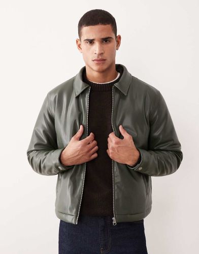 Blouson Harrington en similicuir - Vert - Asos Design - Modalova