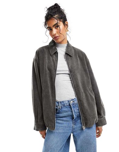 Blouson Harrington en velours côtelé - Anthracite délavé - Asos Design - Modalova