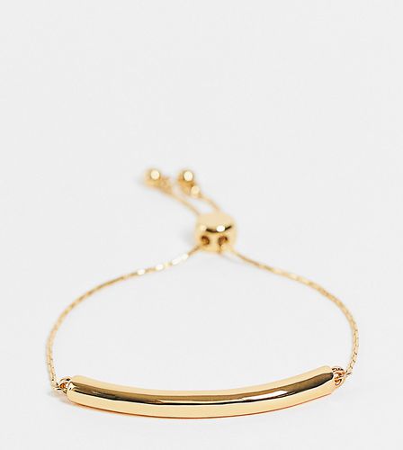 Bracelet à traverse en plaqué or 14 carats avec barrette minimaliste - Asos Design - Modalova