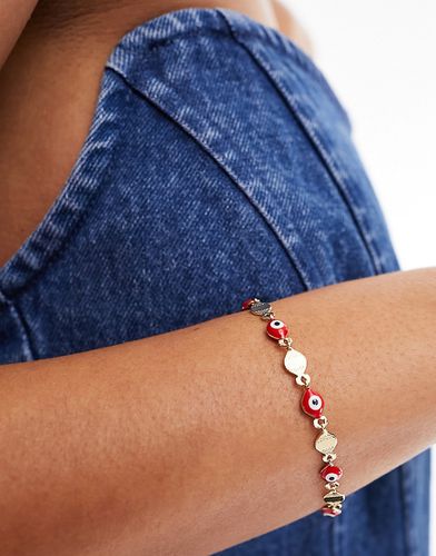 Bracelet avec perles mauvais ail rouges - Asos Design - Modalova