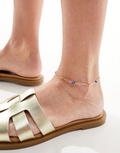 Bracelet de cheville avec breloques ail bleu - Asos Design - Modalova