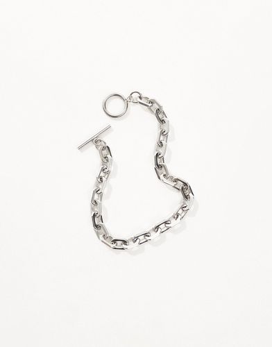 Bracelet en acier inoxydable étanche avec fermoir barre - Argenté - Asos Design - Modalova