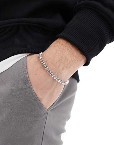 Bracelet en acier inoxydable rsistant  l'eau avec stras pavs taille marquise - Asos Design - Modalova