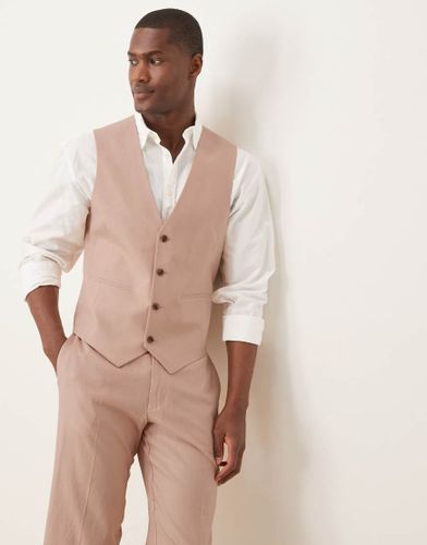 Gilet de costume ajust en lin mlang - Asos Design - Modalova