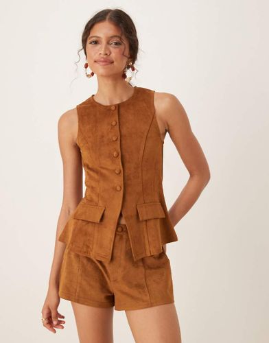 Gilet de tailleur d'ensemble structur en imitation daim - Asos Design - Modalova