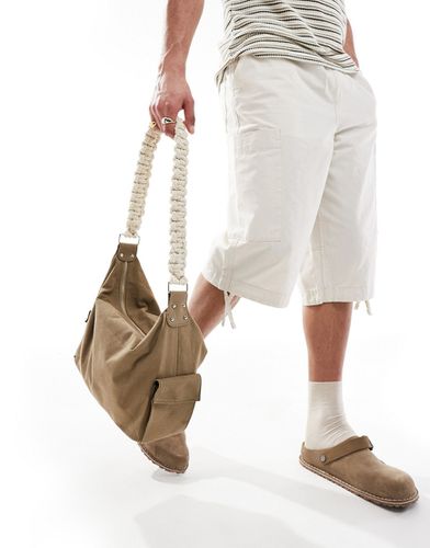 Grand sac cargo en coton avec poignée en corde - Camel - Asos Design - Modalova