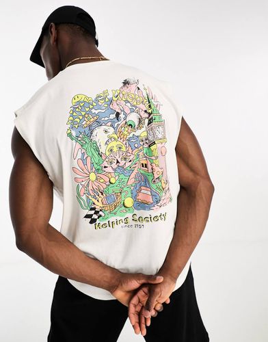 Débardeur oversize avec imprimé dessin au dos - Asos Design - Modalova