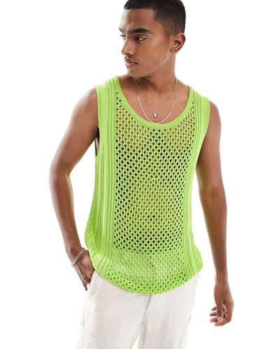 Débardeur en maille ajourée - Vert - Asos Design - Modalova