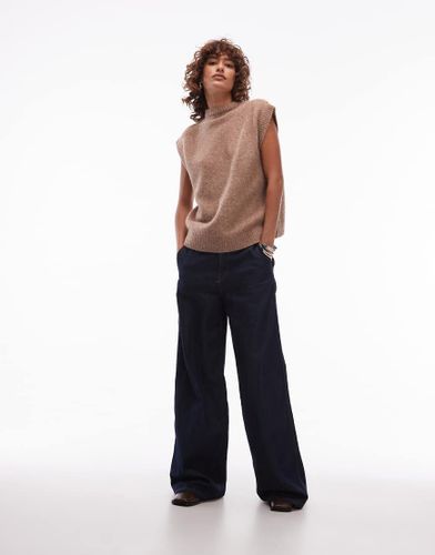 Dbardeur en laine mlange avec ourlet incurv - Moka - Asos Design - Modalova