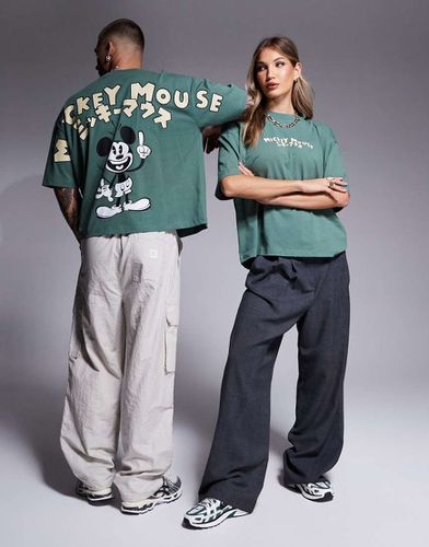 Disney - T-shirt unisexe oversize coupe carrée à imprimé Mickey Mouse en relief - Asos Design - Modalova