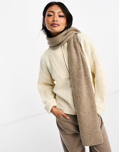 Écharpe en maille de laine mélangée - Mastic - Asos Design - Modalova