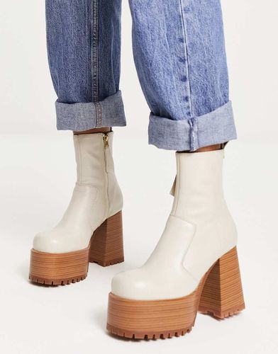 Erika - Bottines en cuir de qualité supérieure à semelle plateforme - cassé - Asos Design - Modalova