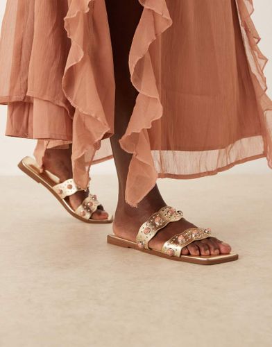 Found - Mules plates avec pierres fantaisie - Asos Design - Modalova