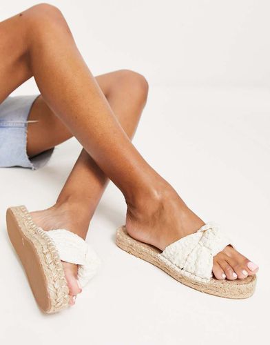 Jade - Mules style espadrilles avec naud - Naturel - Asos Design - Modalova