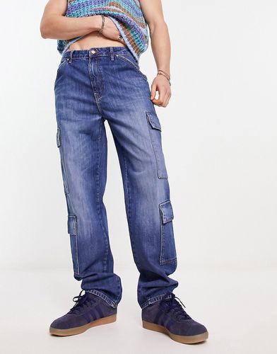 Jean ample à poches cargo - foncé délavé - Asos Design - Modalova