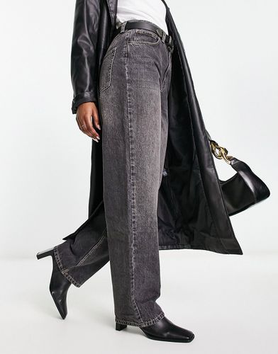 Jean boyfriend oversize avec coutures chunky - Noir délavé - Asos Design - Modalova