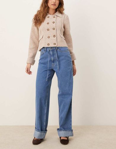 Jean dad avec ceinture - moyen - Asos Design - Modalova