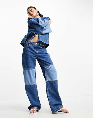 Jean d'ensemble coupe boyfriend baggy à taille mi-haute et motif patchwork - Asos Design - Modalova