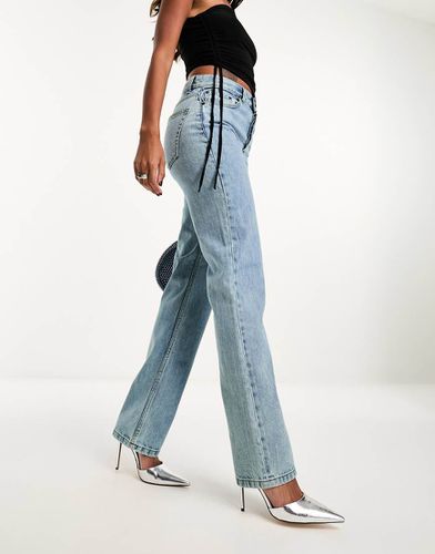 Jean droit à taille mi-haute - clair délavé vintage - Asos Design - Modalova