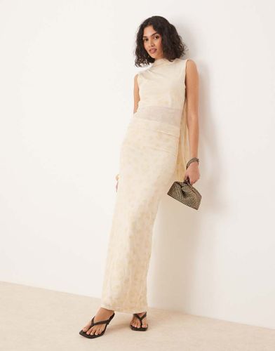 Jupe d'ensemble longue  motif floqu - Crme - Asos Design - Modalova