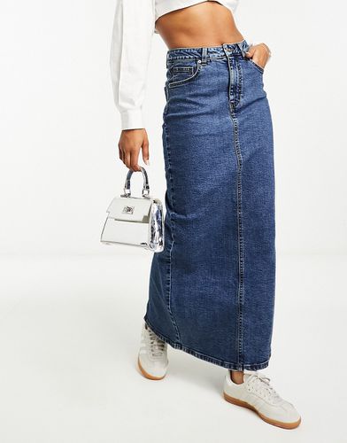 Jupe longue en jean avec ourlet fendu - foncé délavé - Asos Design - Modalova