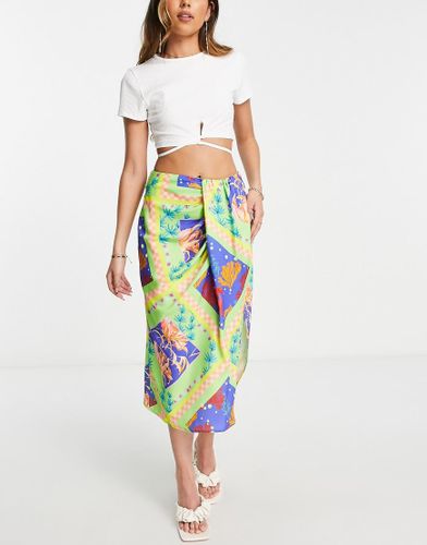 Jupe paréo mi-longue à imprimé tropical - Asos Design - Modalova