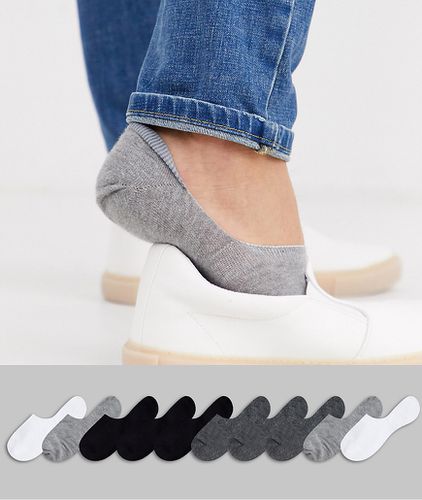 Lot de 10 paires de socquettes invisibles - Noir et blanc - Économie - Asos Design - Modalova