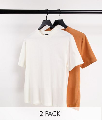 Lot de 2 t-shirts en coton mélangé à col ras de cou - - MULTI - Asos Design - Modalova
