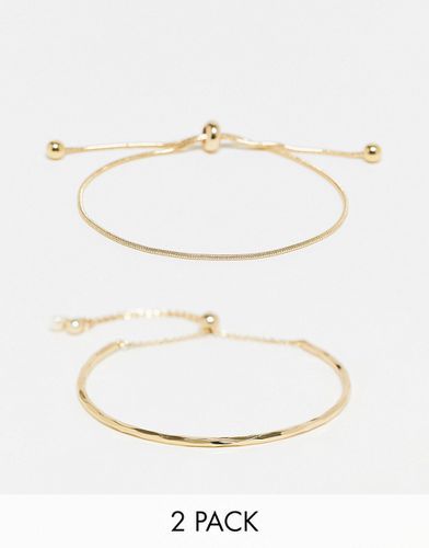 Lot de 2 bracelets à traverse - Asos Design - Modalova