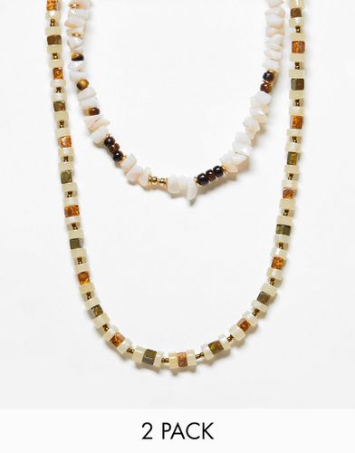 Lot de 2 colliers en perles et pendentifs - Asos Design - Modalova