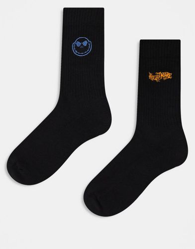 Lot de 2 paires de chaussettes à imprimé Disney L'Étrange Noël de monsieur Jack - Asos Design - Modalova